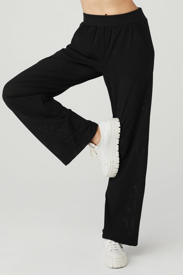 Alo Yoga | Mesh All-Star Wide Leg Pants in Black