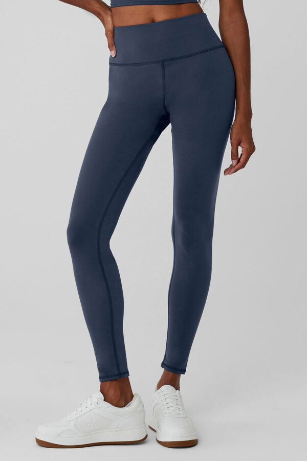 Alo Yoga | Airbrush Winter Warm High-Waist Nocturne Legging in Navy Blue