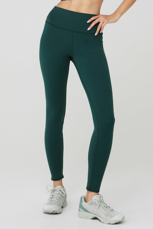 Alo Yoga | Airbrush Winter Warm High-Waist Nocturne Legging in Midnight Green