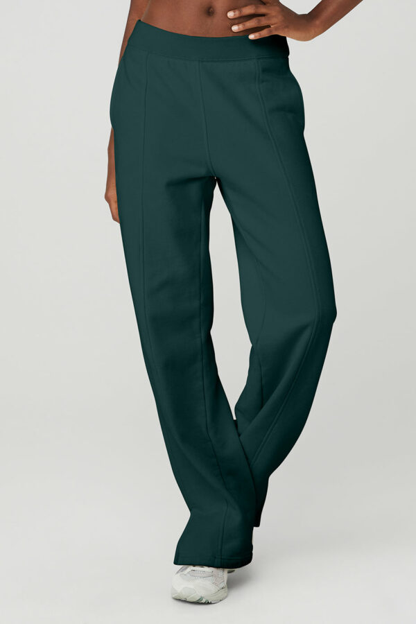 Alo Yoga | High-Waist Free Time Straight Leg Sweatpant in Midnight Green