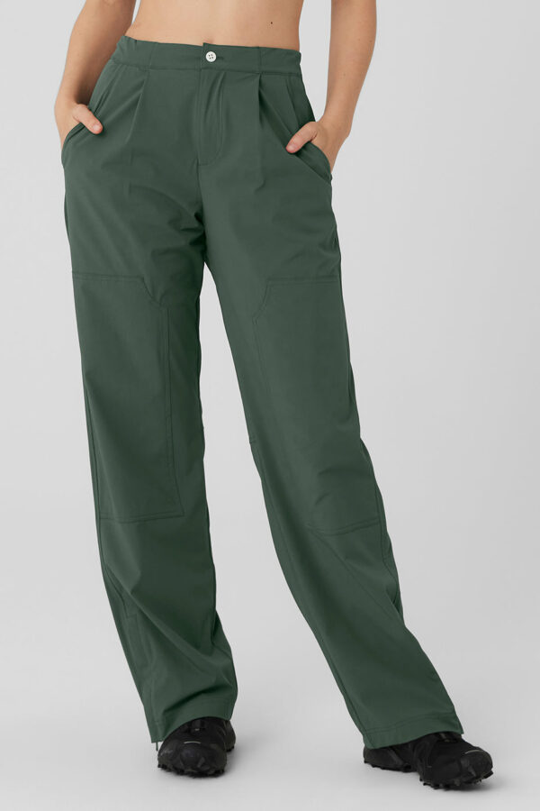 Alo Yoga | Flip It Trouser in Dark Cactus Green