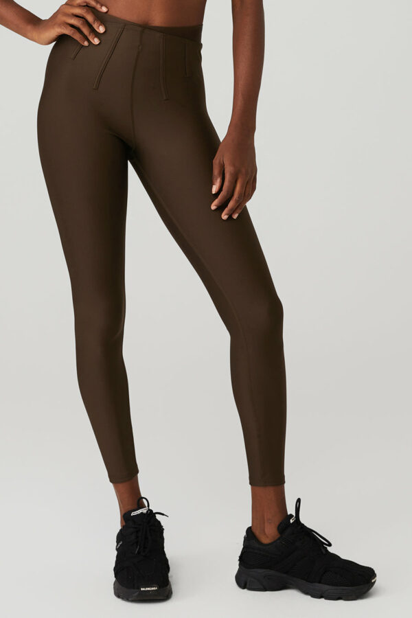 Alo Yoga | Airlift High-Waist 7/8 Corset Legging in Espresso Brown