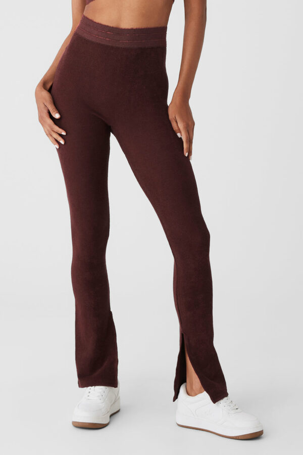 Alo Yoga | Seamless Luxe Terry High-Waist Cuddle Legging in Cherry Cola Brown