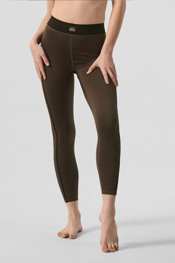 Alo Yoga | Airlift High-Waist 7/8 Line Up Legging in Espresso Brown