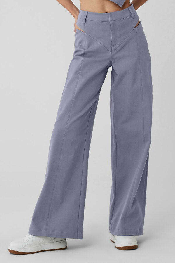 Alo Yoga | High-Waist Risk Taker Trouser in Fog Grey