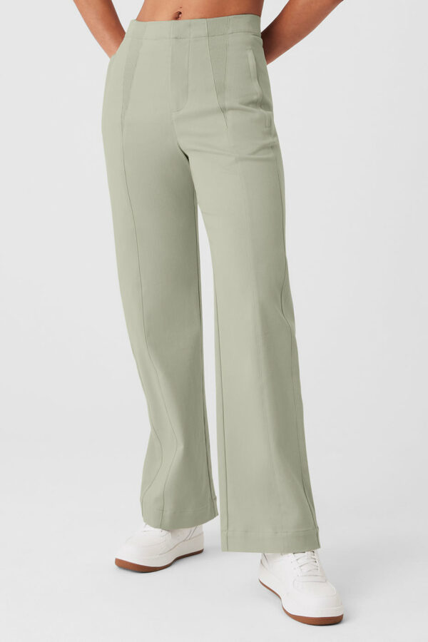 Alo Yoga | High-Waist On Point Moto Trouser in Limestone Green