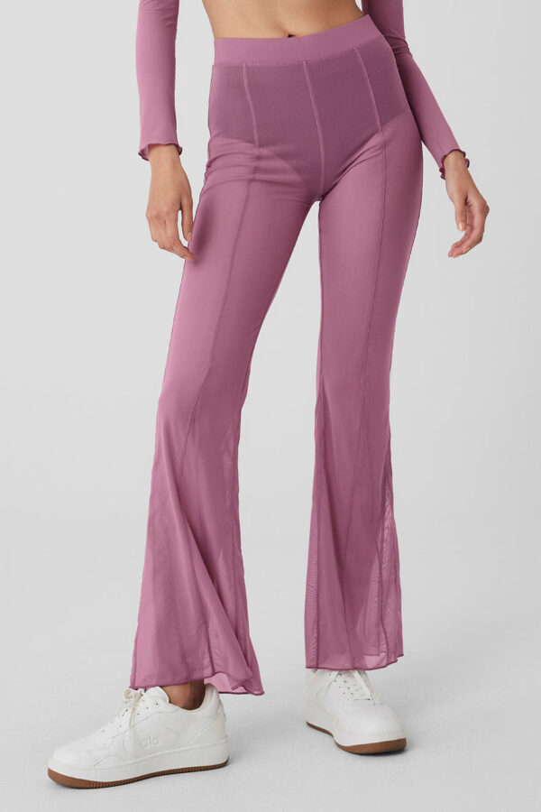 Alo Yoga | Mesh High-Waist Flicker Pants in Soft Mulberry Purple