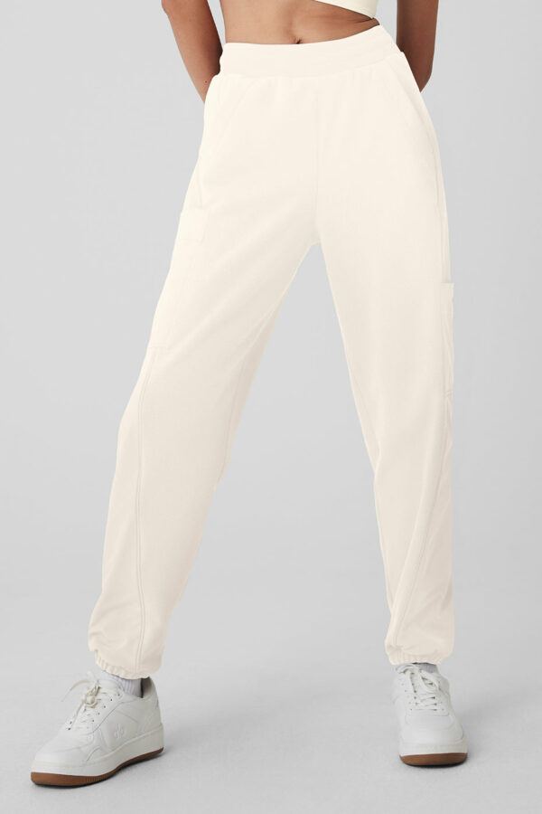 Alo Yoga | Polar Fleece Wintry Mix Pants in Ivory White