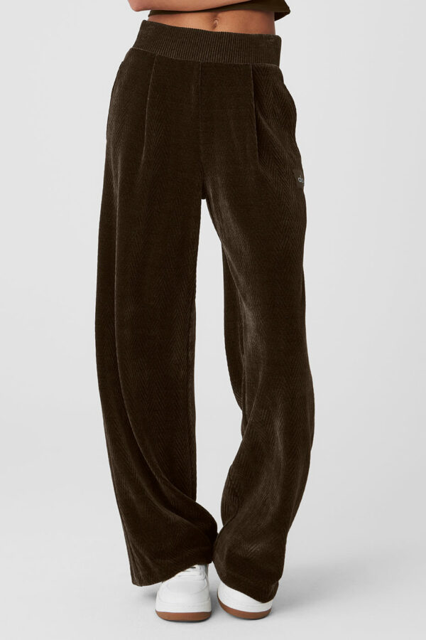 Alo Yoga | High-Waist Cozy Day Wide Leg Pants in Espresso Brown