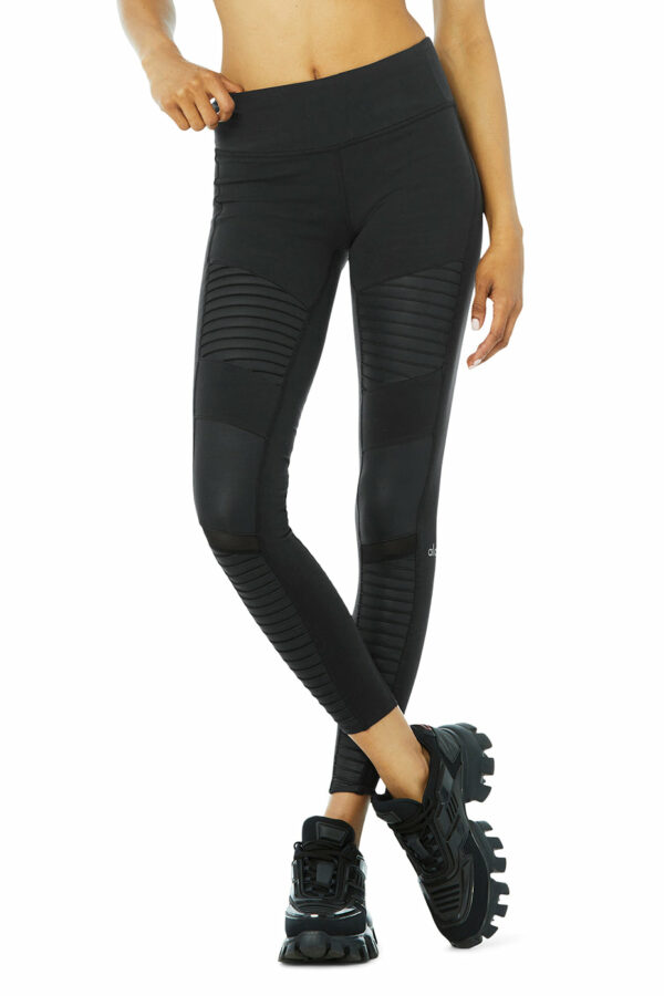 Alo Yoga | Moto Legging in Black Glossy