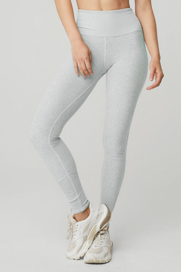 Alo Yoga | High-Waist Alosoft Lounge Legging in Athletic Heather Grey