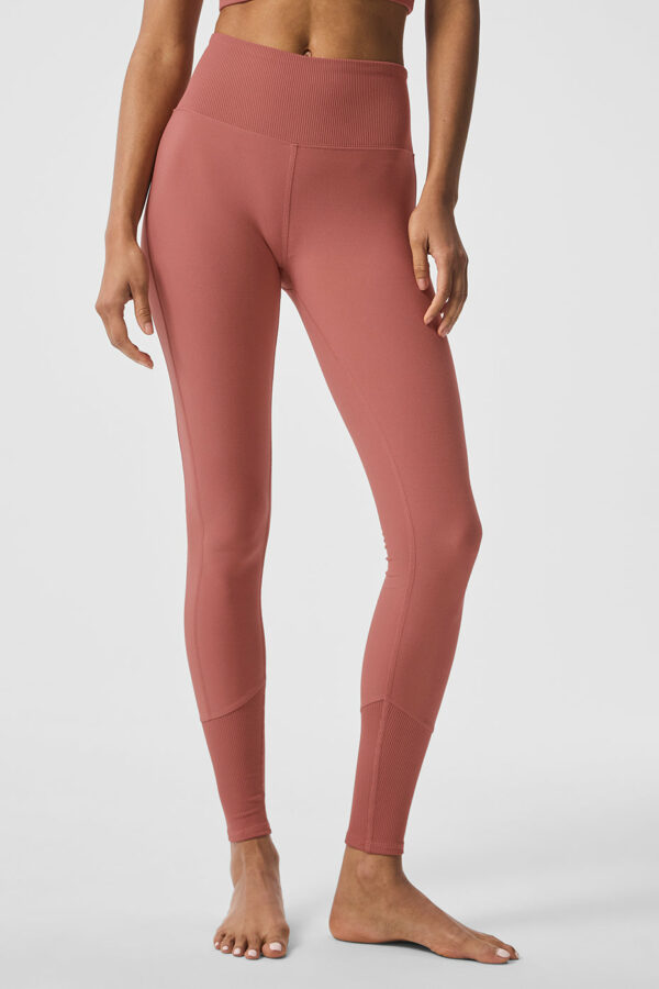 Alo Yoga | High-Waist Alosoft Lounge Legging in Soft Terracotta Pink