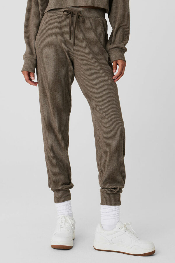 Alo Yoga | Muse Sweatpant in Olive Tree Heather Brown