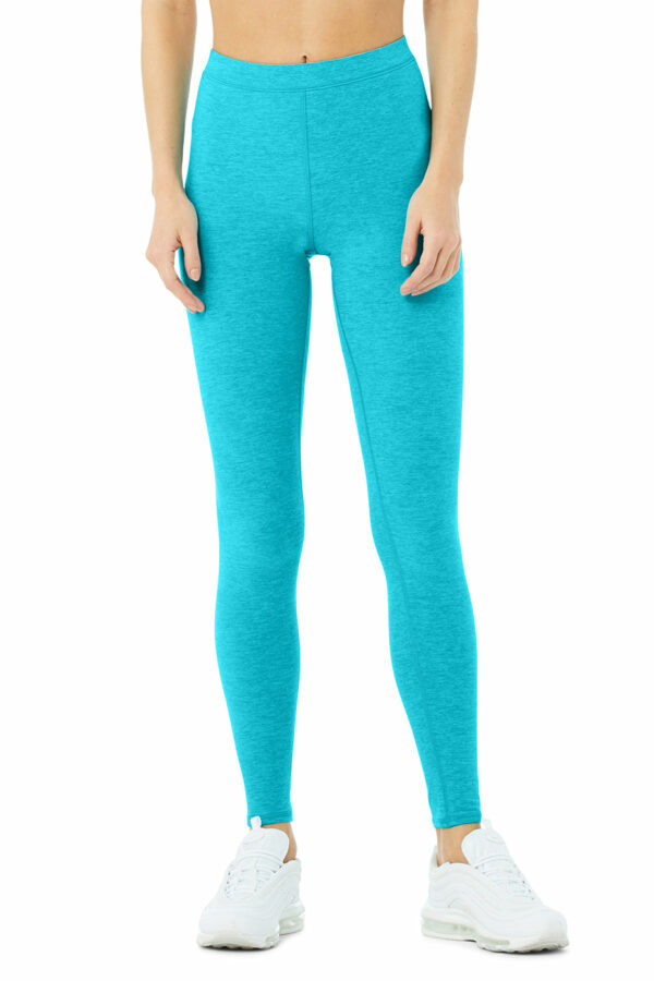 Alo Yoga | High-Waist Alosoft Flow Legging in Bright Aqua Heather Blue