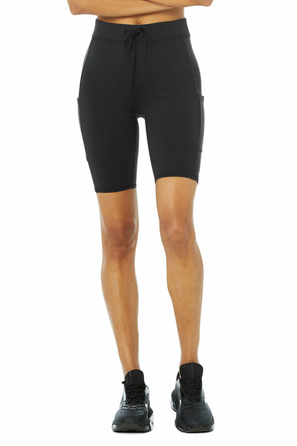 Alo Yoga | 9" High-Waist Checkpoint Biker Short in Black