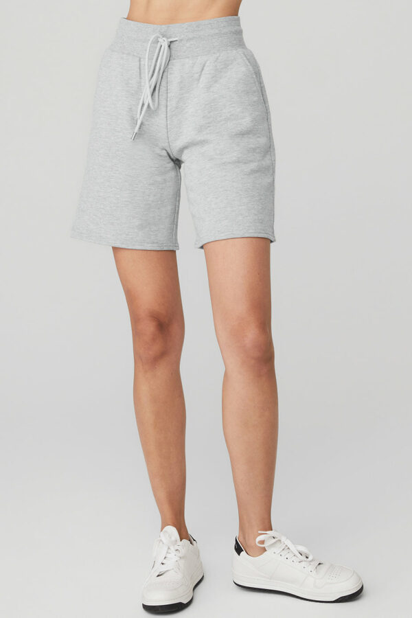 Alo Yoga | High-Waist Easy Sweat Short in Athletic Heather Grey