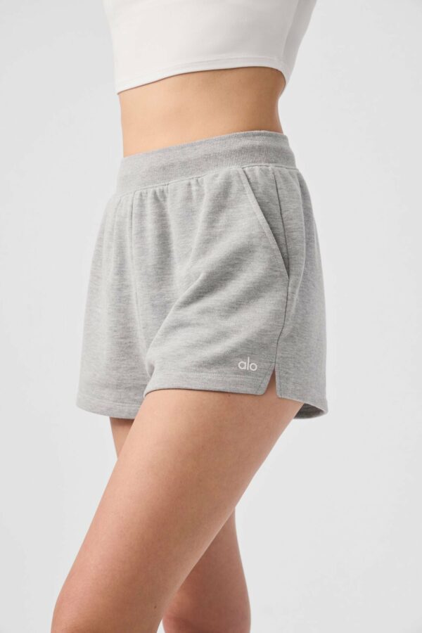 Alo Yoga | Low Key Sweat Short in Athletic Heather Grey