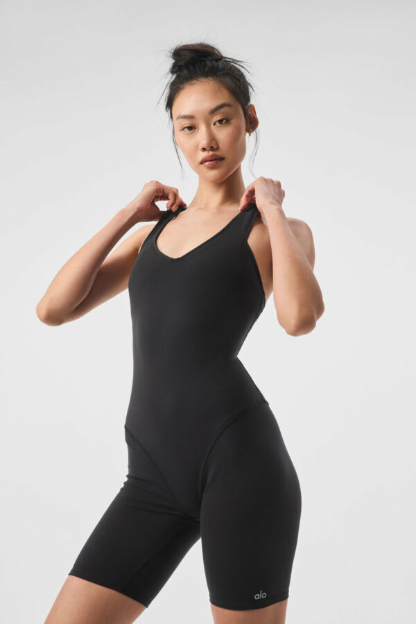 Alo Yoga | Airbrush Real Onesie Tank Top in Black