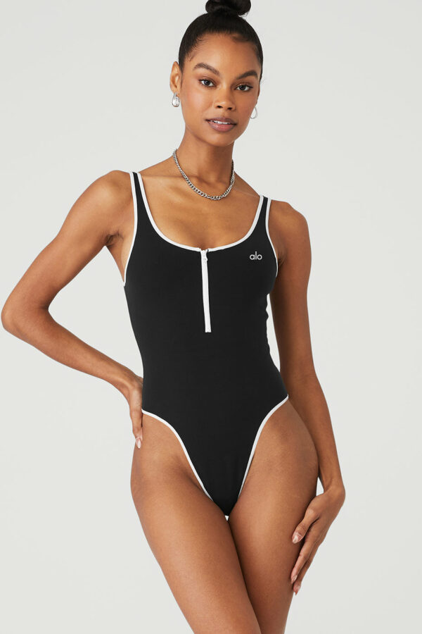 Alo Yoga | Supernova Bodysuit Tank Top in Black/White