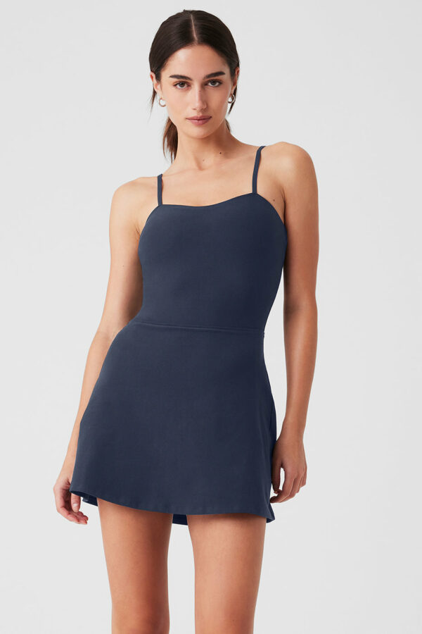 Alo Yoga | Alosoft Courtside Tennis Dress in Navy Blue