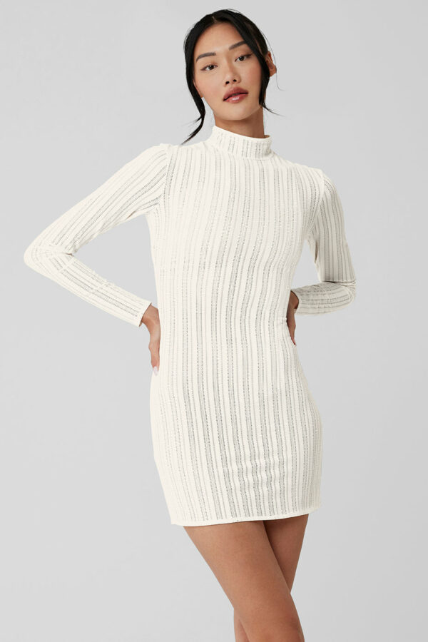 Alo Yoga | Euphoria Long Sleeve Dress in Ivory White