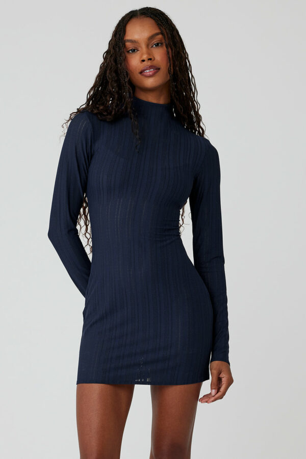 Alo Yoga | Euphoria Long Sleeve Dress in Navy Blue