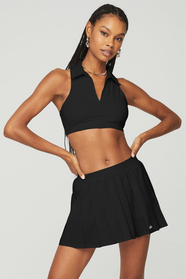 Alo Yoga | Charmed Collar Bra Tank Top in Black