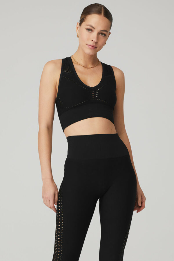 Alo Yoga | Seamless Open Air Bra in Black