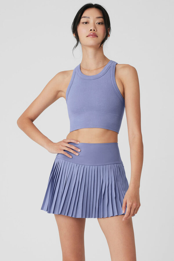 Alo Yoga | Seamless Delight High Neck Bra Tank Top in Lilac Blue Purple