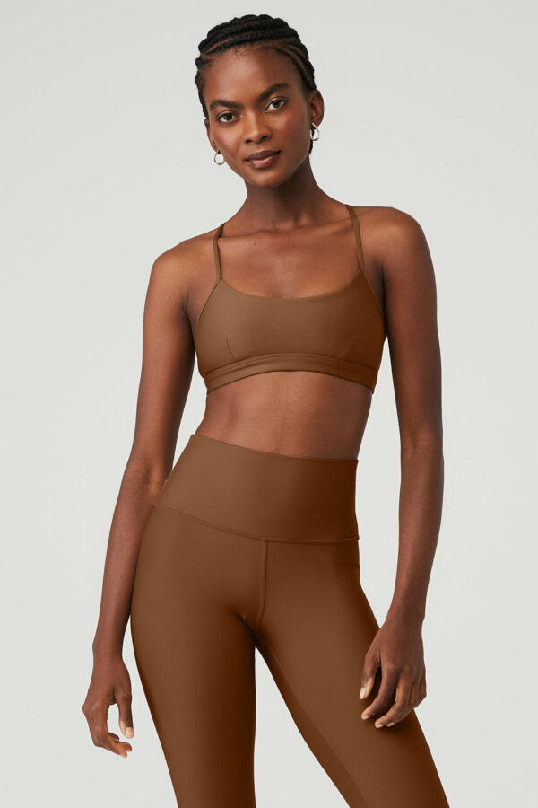 Alo Yoga | Airlift Intrigue Bra in Cinnamon Brown