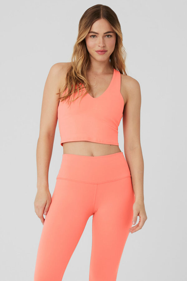 Alo Yoga | Airbrush Real Bra Tank Top in Candy Orange Pink