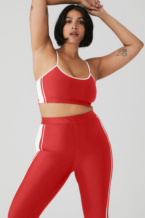 Alo Yoga | Airlift Car Club Bra in Classic Red/White