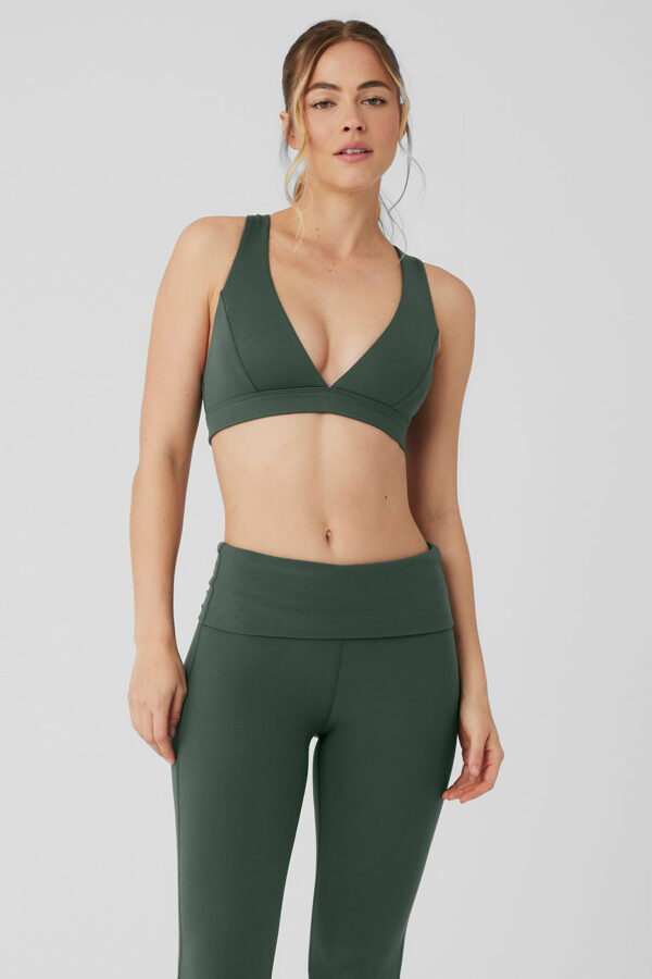 Alo Yoga | Alosoft Show Stopper Bra in Dark Cactus Green