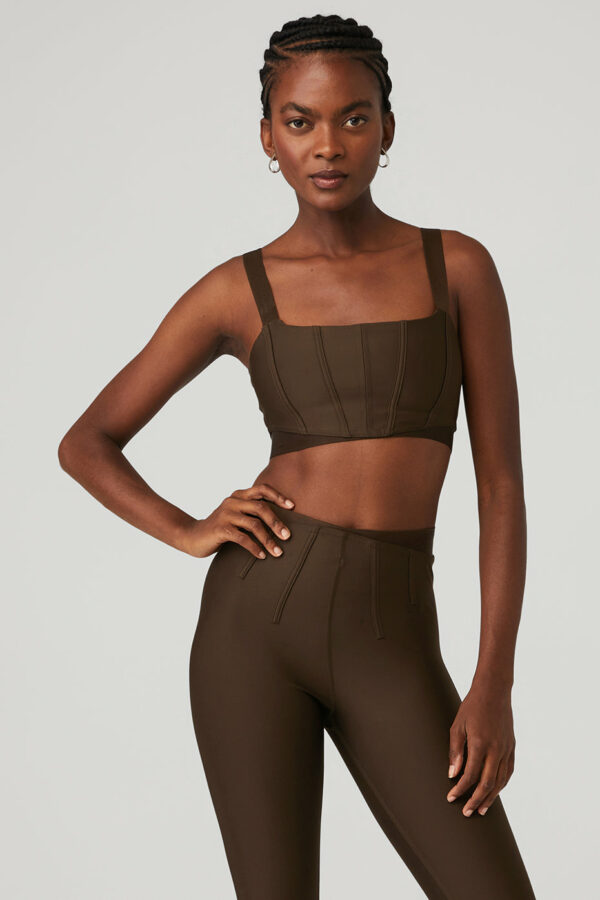 Alo Yoga | Airlift Corset Bra in Espresso Brown