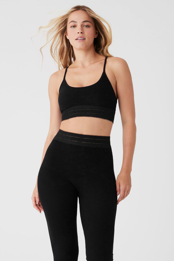 Alo Yoga | Seamless Luxe Terry Cuddle Bra in Black