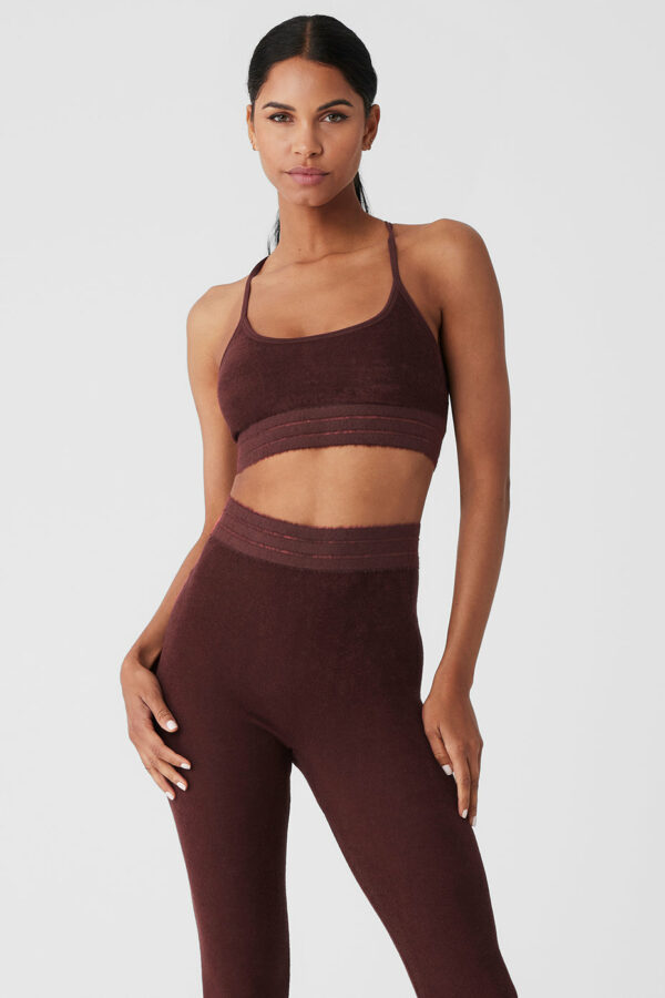 Alo Yoga | Seamless Luxe Terry Cuddle Bra in Cherry Cola Brown