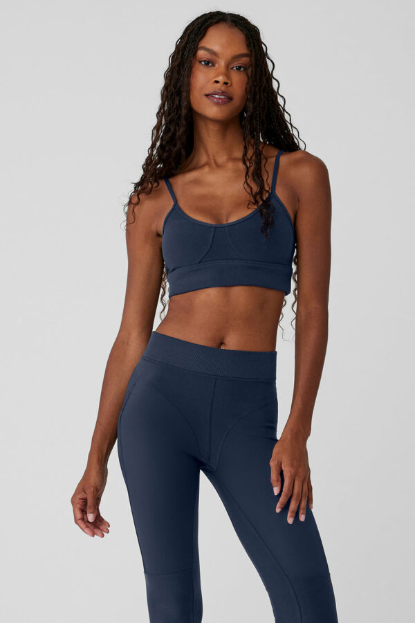 Alo Yoga | Alosoft Head Start Bra in Navy Blue