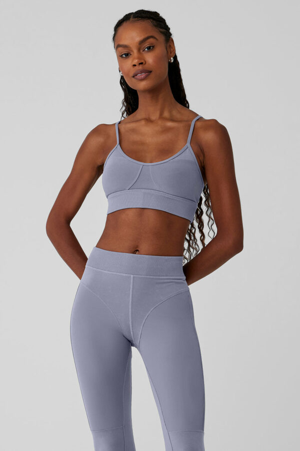 Alo Yoga | Alosoft Head Start Bra in Fog Grey