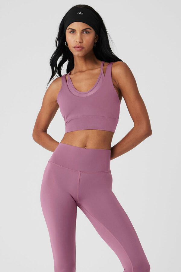 Alo Yoga | Airlift Double Trouble Bra in Soft Mulberry Purple