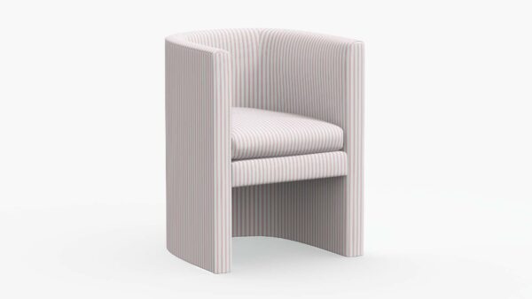 The Inside | Barrel Back Dining Chair | Pink Classic Ticking Stripe