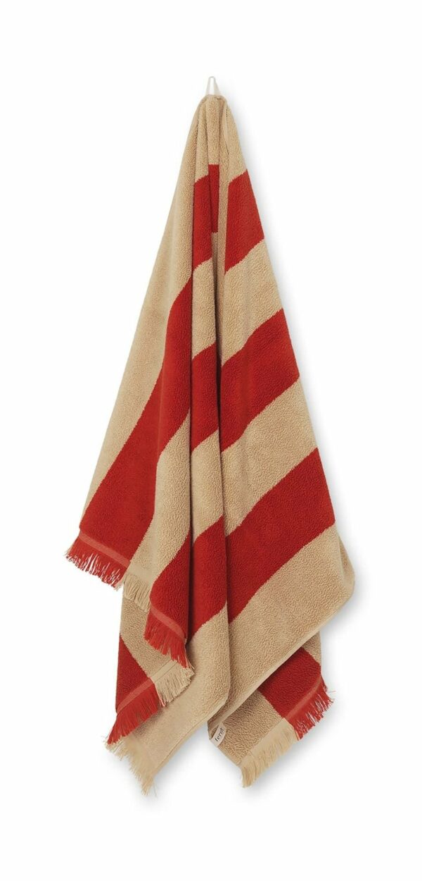 Ferm Living | Alee Bath Towel - Light Camel/Red