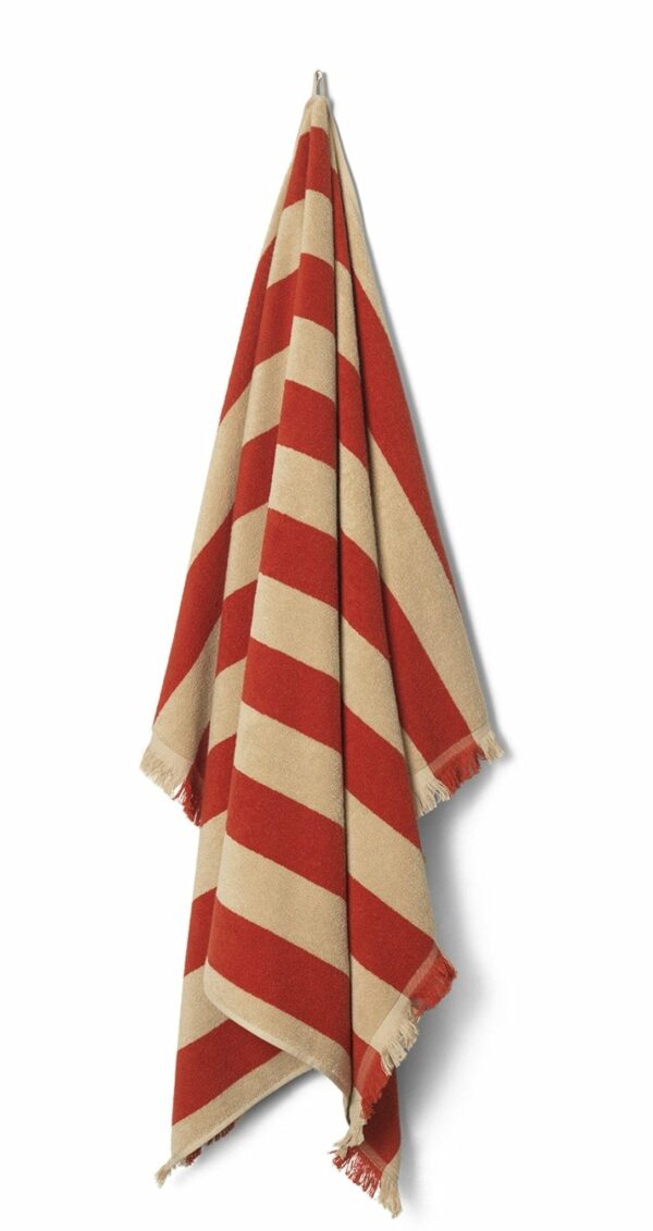 Ferm Living | Alee Beach Towel - Light Camel/Red