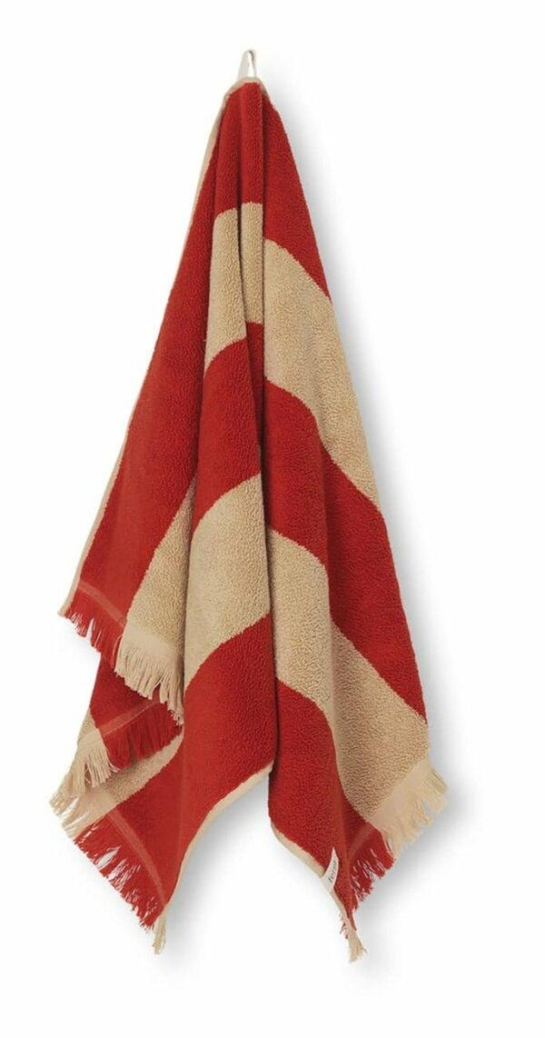 Ferm Living | Alee Hand Towel - Light Camel/Red