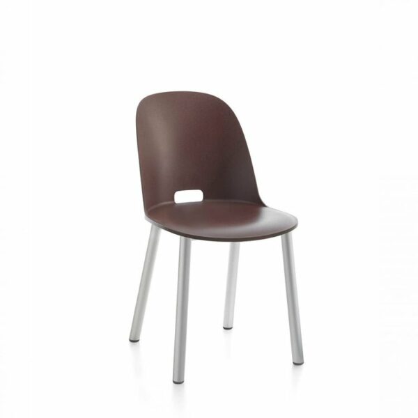 Emeco | Alfi Aluminum High Back Chair - Dark Brown / Aluminum