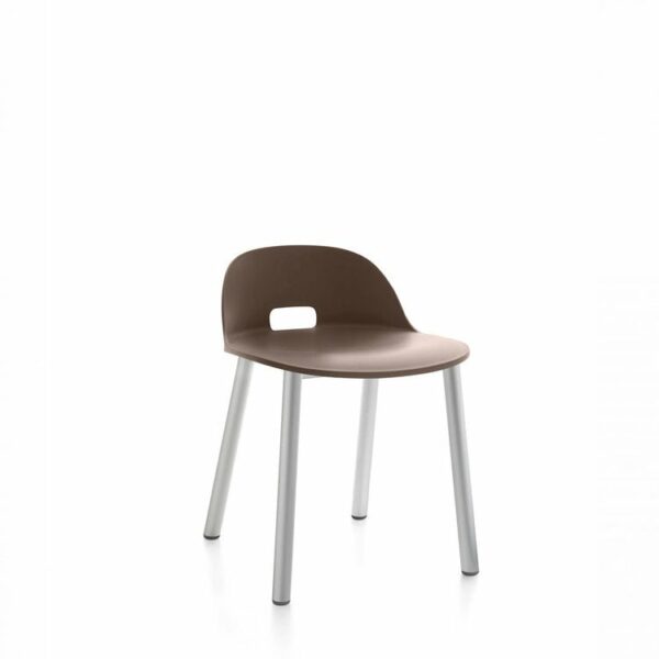 Emeco | Alfi Aluminum Low Back Chair - Dark Brown / Aluminum