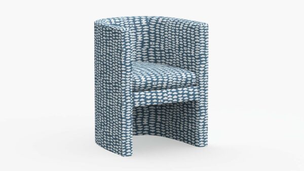 The Inside | Barrel Back Dining Chair | Dusty Blue Odalisque