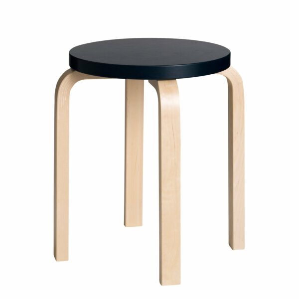 Artek | Alvar Aalto Stool E60 - Natural - Black Seat