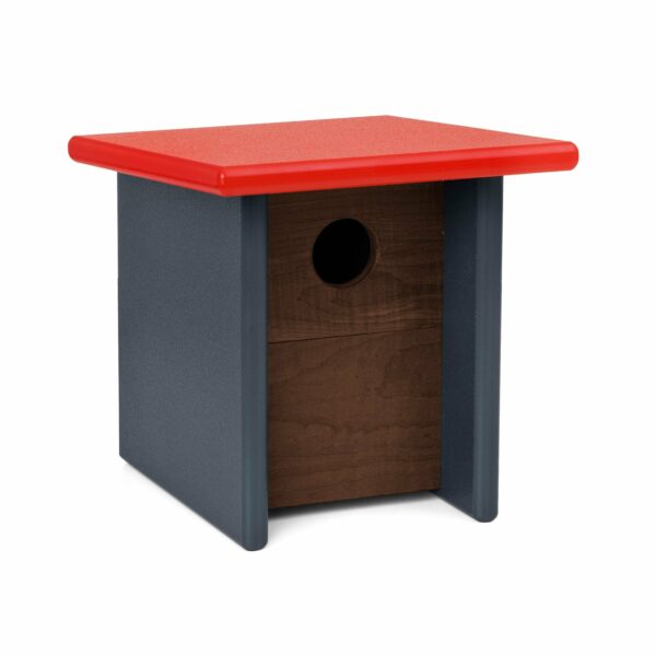 Loll Designs | Arbor Modern Birdhouse - Apple Red / Grey