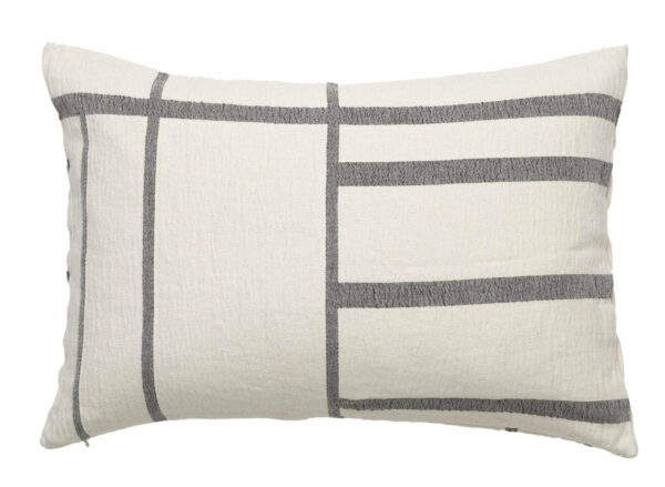 Kristina Dam | Architecture Cushion - Cotton - Rectangle / Off White w/ Black Melange