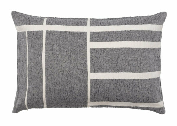 Kristina Dam | Architecture Cushion - Cotton - Rectangle / Black Melange w/ Off White